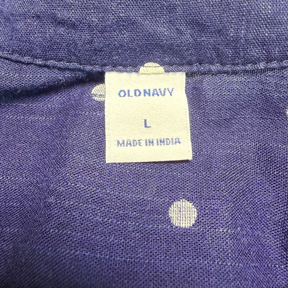 Old Navy Womens Sleeveless Polka Dot Top Size L Button Classic Preppy Minimalist - Picture 4 of 6